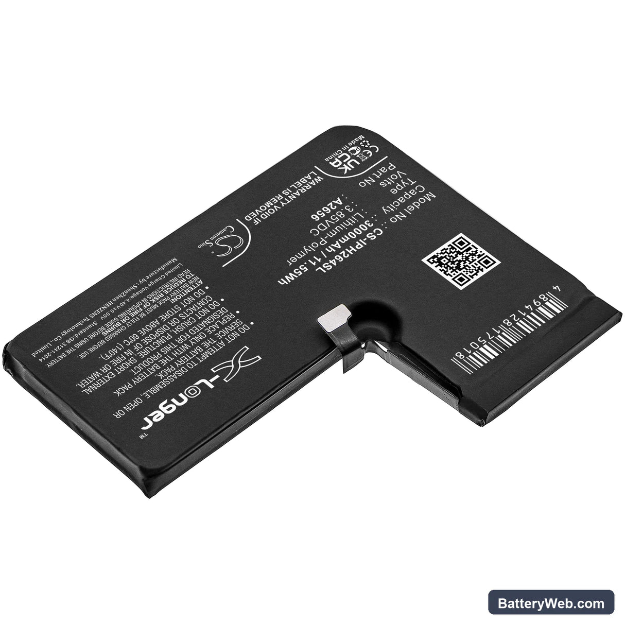 Apple iPhone 13 Pro Replacement Battery, 3.85V, 3000mAh, Li-Polymer 2