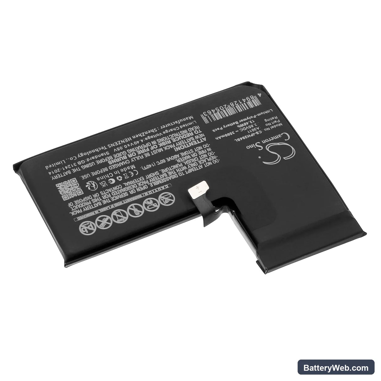 Apple A3101 Replacement Battery, 3.85V, 3500mAh, Li-Polymer 2