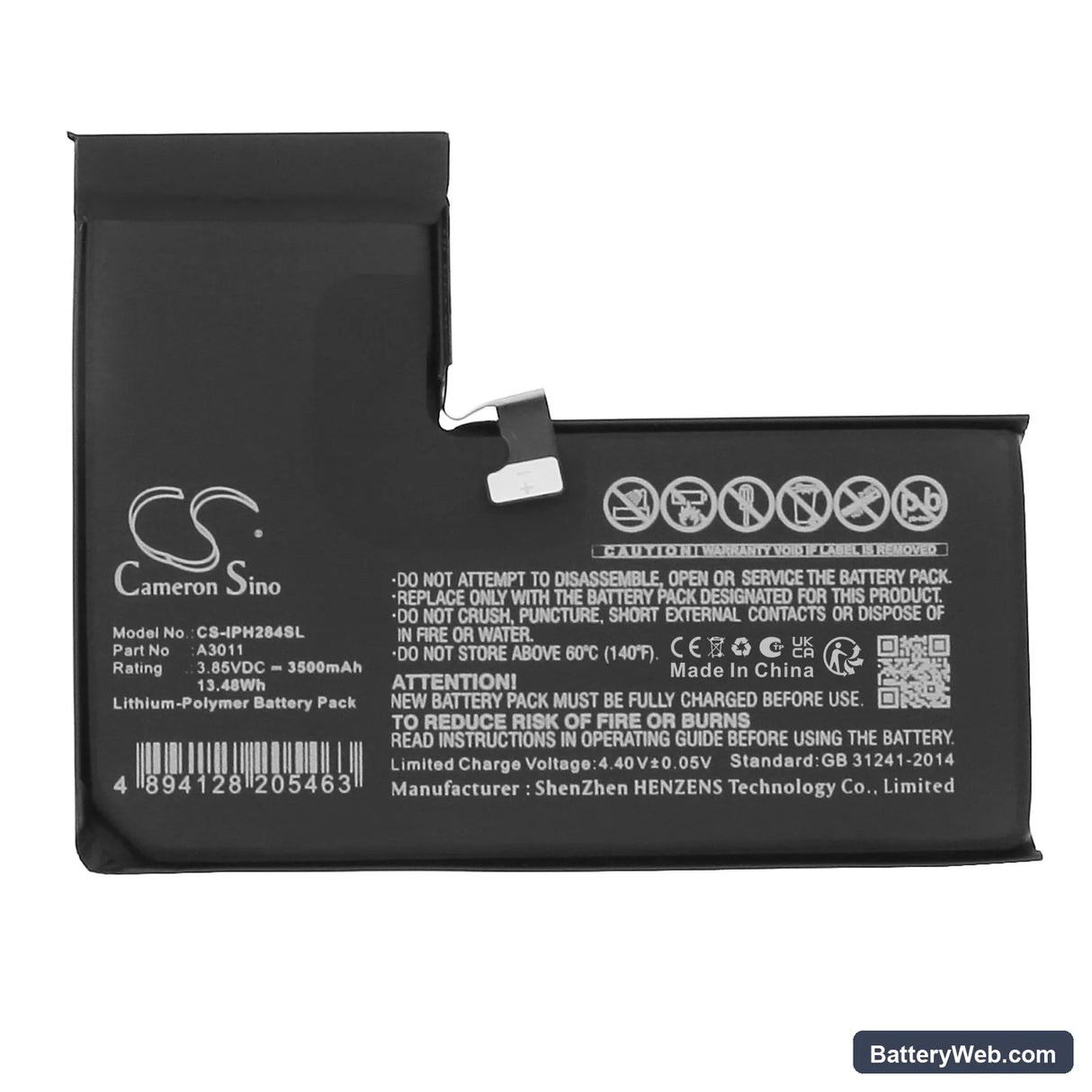 Apple A3101 Replacement Battery, 3.85V, 3500mAh, Li-Polymer 3