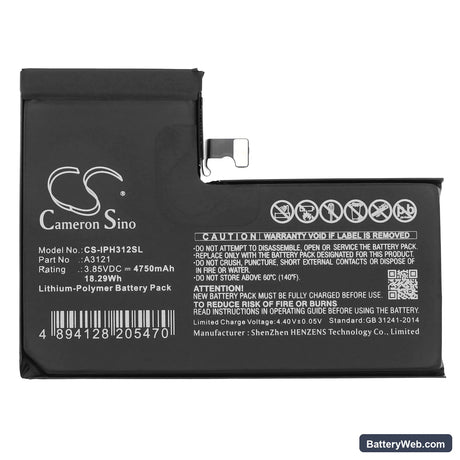 Apple A2849 Replacement Battery, 3.85V, 4750mAh, Li-Polymer 3