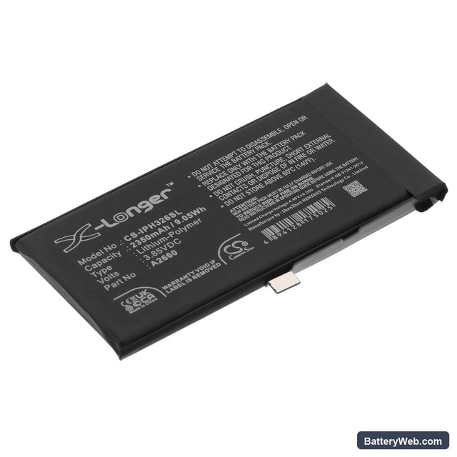 Apple iPhone 13 Mini Replacement Battery, 3.85V, 2350mAh, Li-Polymer 1