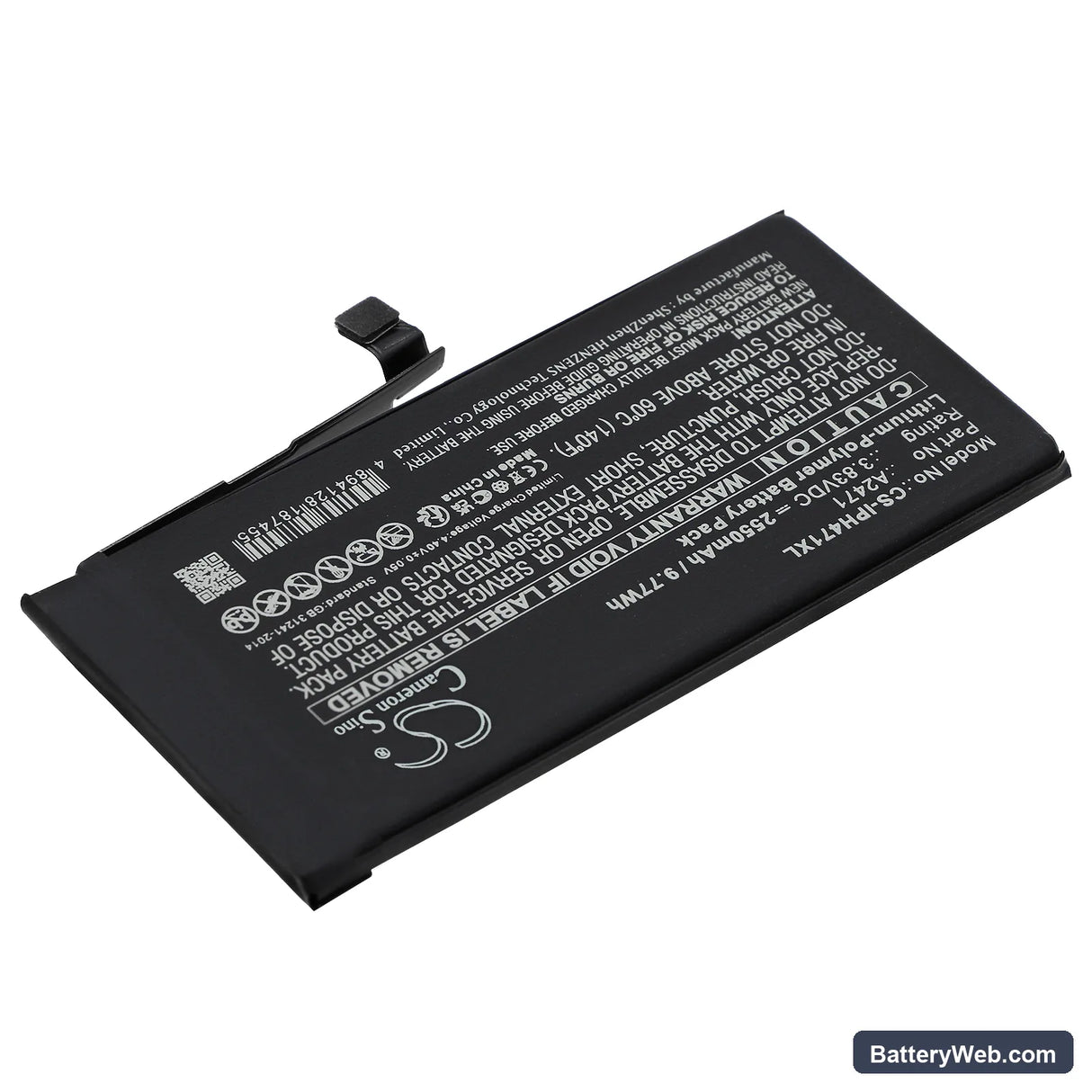 Apple iPhone 12 Mini Replacement Battery, 3.83V, 2550mAh, Li-Polymer 2