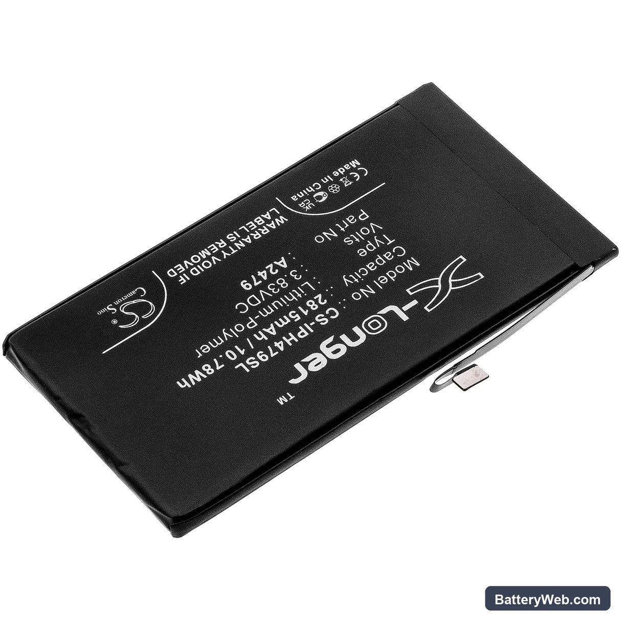 Apple iPhone 12 Replacement Battery, 3.83V, 2815mAh, Li-Polymer 2