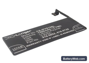Apple iPhone 5s Replacement Battery, 3.8V, 1500mAh, Li-Polymer 1