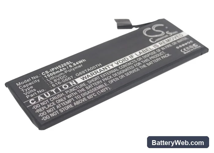 Apple iPhone 5C Replacement Battery, 3.8V, 1500mAh, Li-Polymer 1