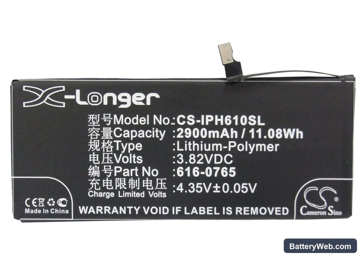 Apple iPhone 6 Plus Replacement Battery, 3.82V, 2900mAh, Li-Polymer 5