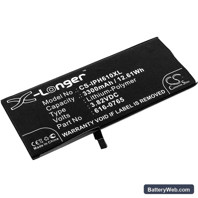 Apple iPhone 6 Plus Replacement Battery, 3.82V, 3300mAh, Li-Polymer 1
