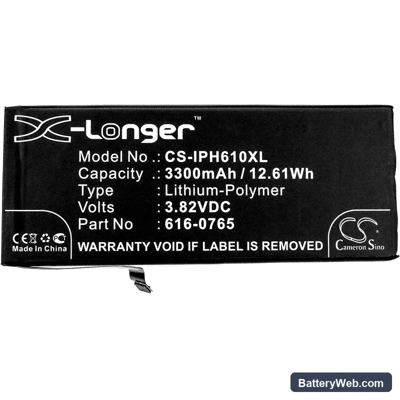 Apple iPhone 6 Plus Replacement Battery, 3.82V, 3300mAh, Li-Polymer 3
