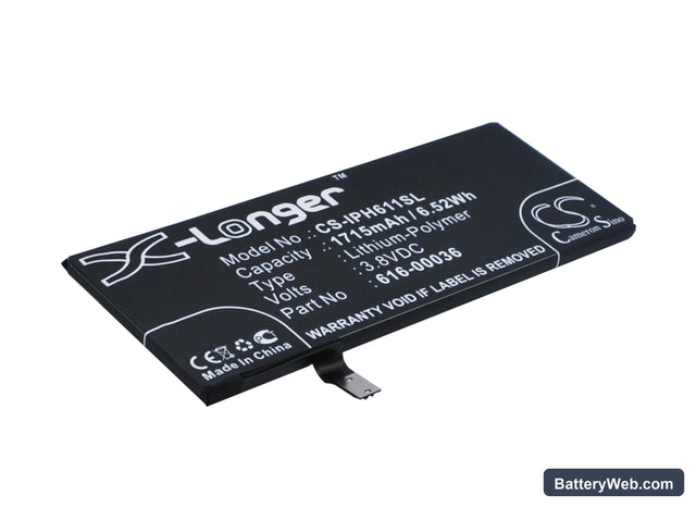 Apple iPhone 6s Replacement Battery, 3.8V, 1715mAh, Li-Polymer 1