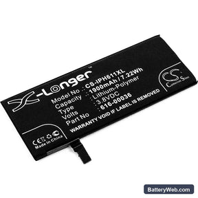 Apple iPhone 6s Replacement Battery, 3.8V, 1900mAh, Li-Polymer 1