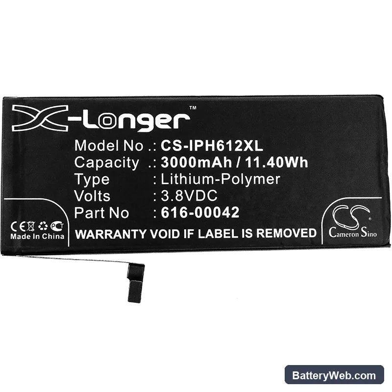 Apple iPhone 6s Plus Replacement Battery, 3.8V, 3000mAh, Li-Polymer 3