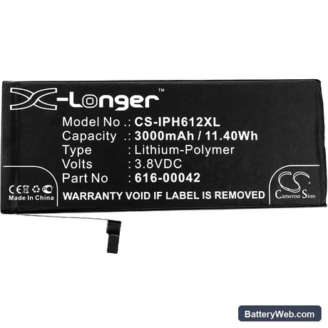 Apple iPhone 6s Plus Replacement Battery, 3.8V, 3000mAh, Li-Polymer 3