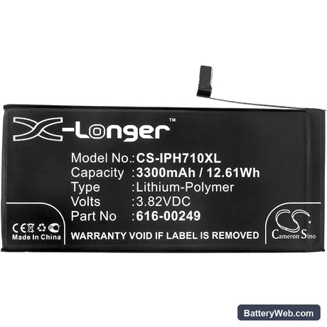 Apple iPhone 7 Plus Replacement Battery, 3.82V, 3300mAh, Li-Polymer 3