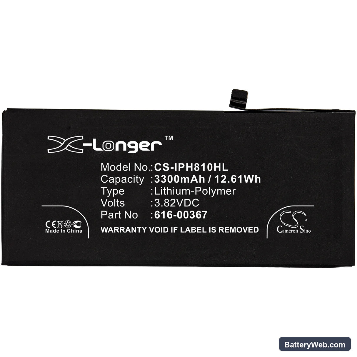 Apple iPhone 8 Plus Replacement Battery, 3.82V, 3300mAh, Li-Polymer 3