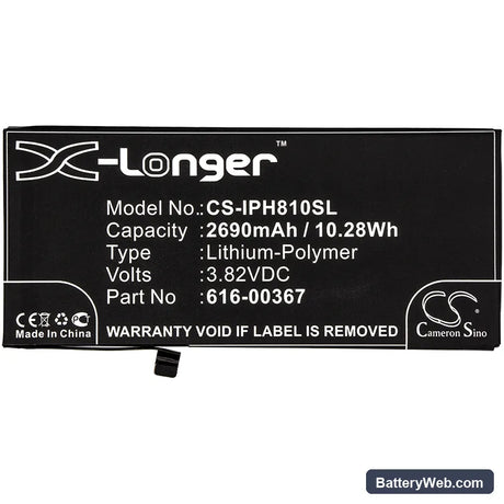Apple iPhone 8 Plus Replacement Battery, 3.82V, 2690mAh, Li-Polymer 3