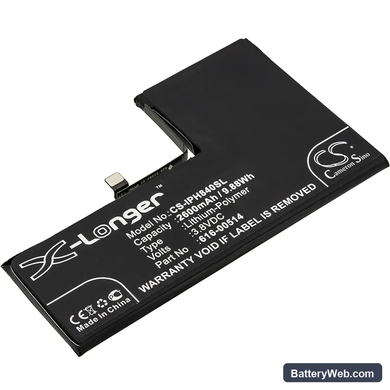 Apple iPhone Xs Replacement Battery, 3.8V, 2600mAh, Li-Polymer 1