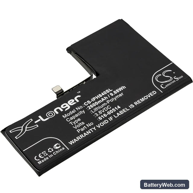 Apple iPhone Xs Replacement Battery, 3.8V, 2600mAh, Li-Polymer 1