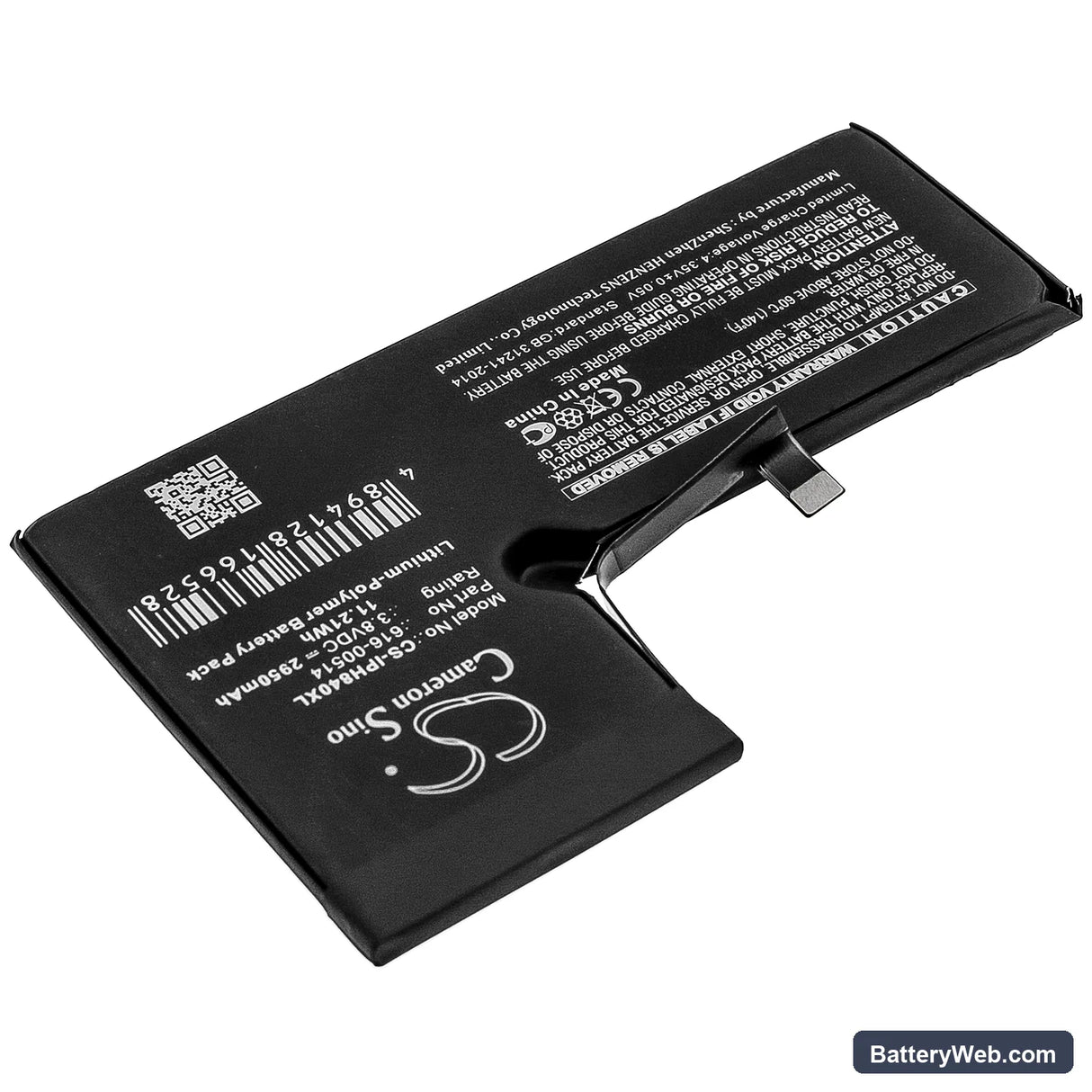 Apple iPhone Xs Replacement Battery, 3.8V, 2950mAh, Li-Polymer 2