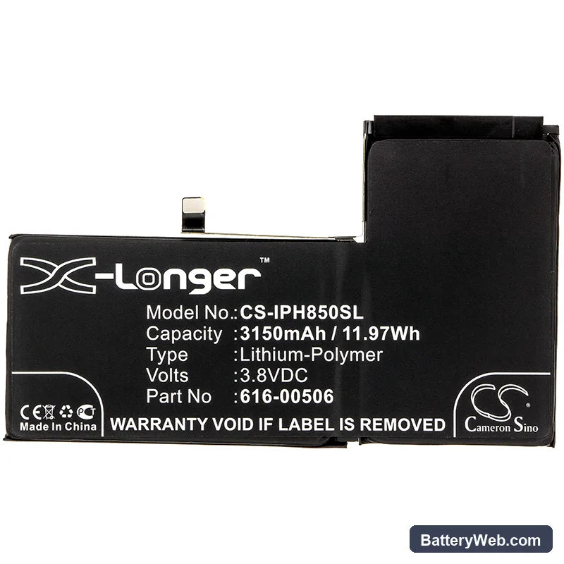 Apple iPhone Xs Max Replacement Battery, 3.8V, 3150mAh, Li-Polymer 3