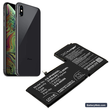 Apple iPhone Xs Max Replacement Battery, 3.8V, 3700mAh, Li-Polymer 5