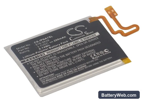 Apple iPod Nano 7th Replacement Battery, 3.7V, 200mAh, Li-Polymer 1