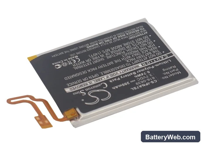 Apple iPod Nano 7th Replacement Battery, 3.7V, 200mAh, Li-Polymer 2