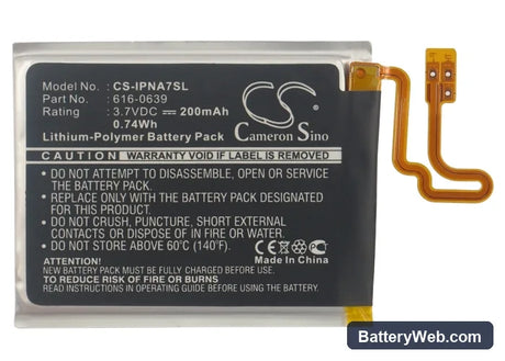 Apple iPod Nano 7th Replacement Battery, 3.7V, 200mAh, Li-Polymer 5