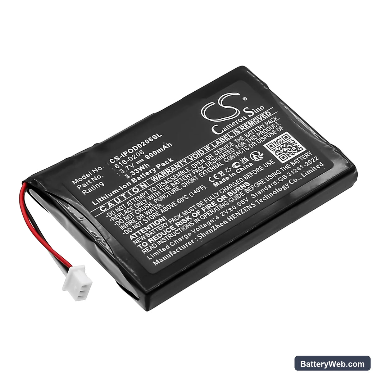 Apple iPOD Photo Replacement Battery, 3.7V, 900mAh, Li-ion 1