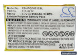 Apple iPOD Shuffle Replacement Battery, 3.7V, 250mAh, Li-Polymer 5
