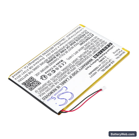 Apple iPOD 1st Replacement Battery, 3.7V, 1600mAh, Li-Polymer 2