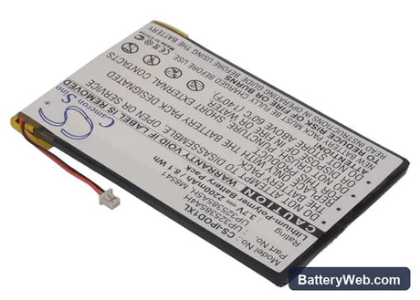 Apple iPOD 1st Replacement Battery, 3.7V, 2200mAh, Li-Polymer 2