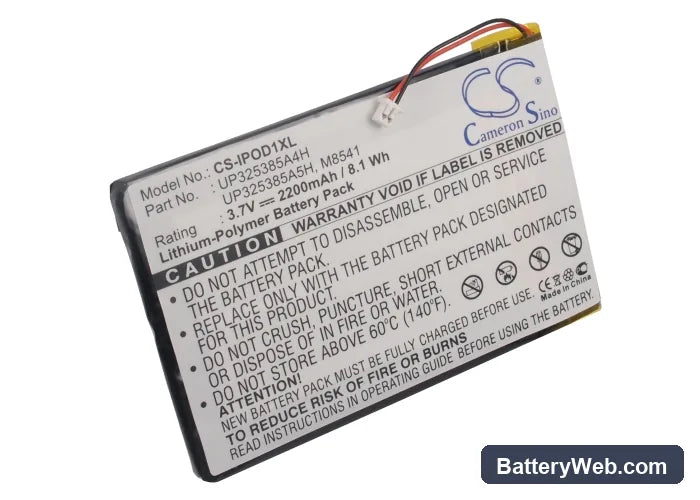 Apple iPOD 1st Replacement Battery, 3.7V, 2200mAh, Li-Polymer 5