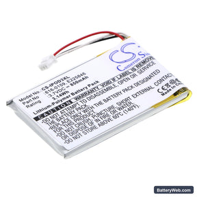 Apple iPOD 3th Generation Replacement Battery, 3.7V, 850mAh, Li-Polymer 1