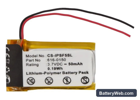 Apple iPOD shuffle 5th Replacement Battery, 3.7V, 50mAh, Li-Polymer 5