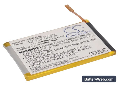 Apple iPod Touch 4th Replacement Battery, 3.7V, 930mAh, Li-Polymer 1