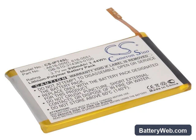 Apple iPod Touch 4th Replacement Battery, 3.7V, 930mAh, Li-Polymer 1