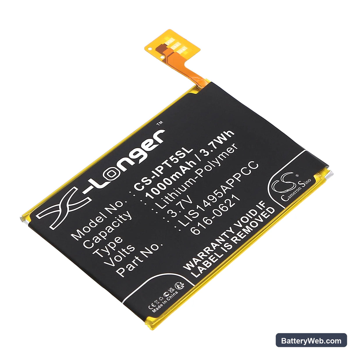 Apple iPod Touch 5 Replacement Battery, 3.7V, 1000mAh, Li-Polymer 1