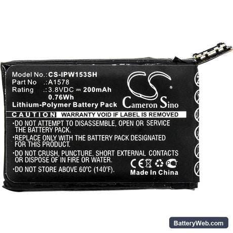 Apple Watch 38mm Replacement Battery, 3.8V, 200mAh, Li-Polymer 3