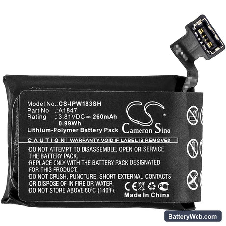 Apple Watch Series 3 GPS 38mm Replacement Battery, 3.81V, 260mAh, Li-Polymer 3