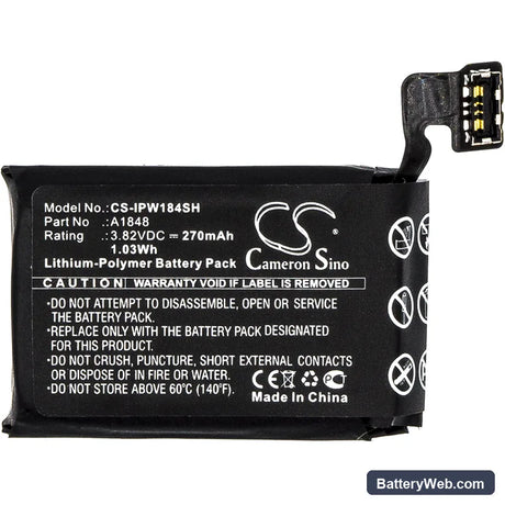Apple MQJU2LL/A Replacement Battery, 3.82V, 270mAh, Li-Polymer 3
