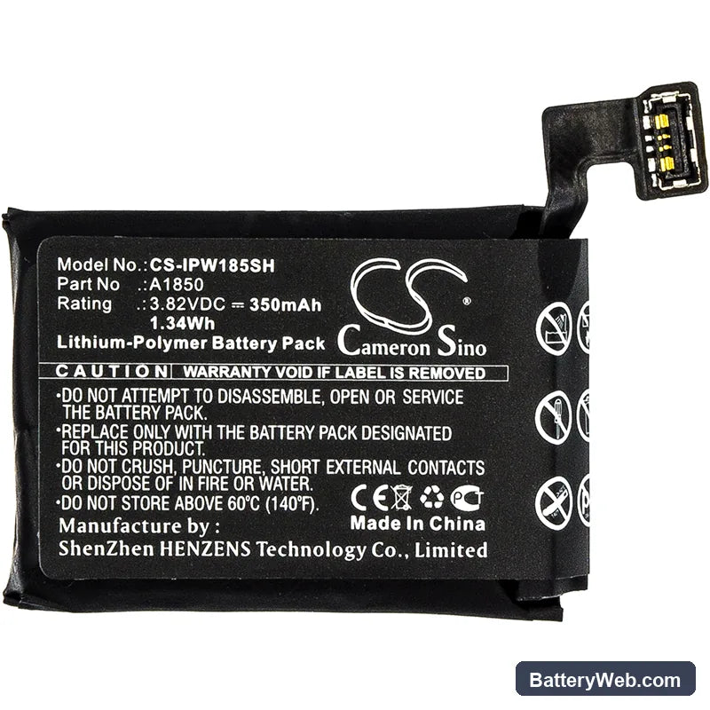Apple MQL12LL/A Replacement Battery, 3.82V, 350mAh, Li-Polymer 3