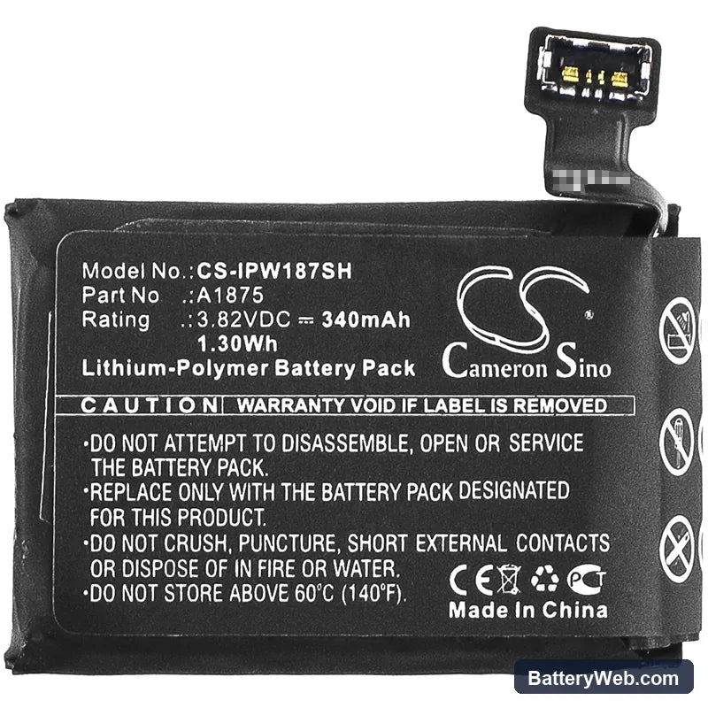 Apple Watch Series 3 GPS 42mm Replacement Battery, 3.82V, 340mAh, Li-Polymer 3
