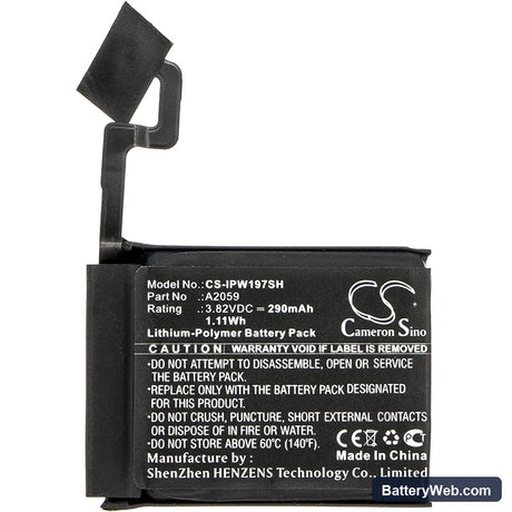 Apple Watch Series 4 44mm Replacement Battery, 3.82V, 290mAh, Li-Polymer 3