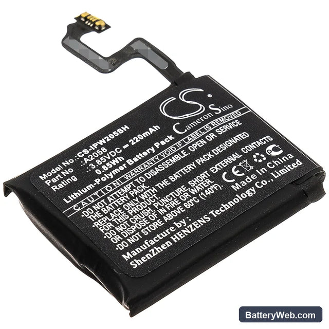 Apple iWatch Series 4 40mm Replacement Battery, 3.85V, 220mAh, Li-Polymer 1