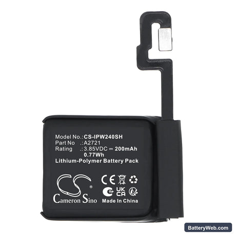 Apple Watch SE 2 40mm Replacement Battery, 3.85V, 200mAh, Li-Polymer 3