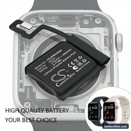 Apple Watch SE 2 40mm Replacement Battery, 3.85V, 200mAh, Li-Polymer 5