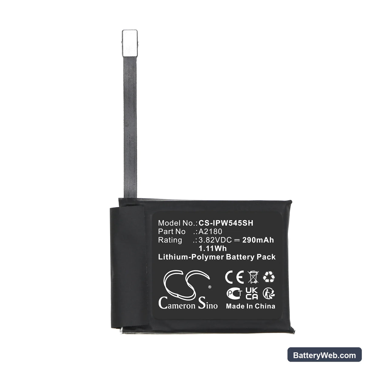 Apple Watch SE 44mm Replacement Battery, 3.82V, 290mAh, Li-Polymer 3