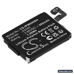 Apple Watch Series S6 40mm Replacement Battery, 3.85V, 260mAh, Li-Polymer 1