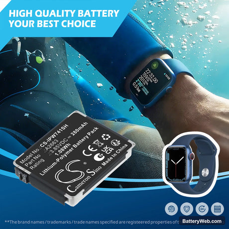 Apple A2473 Replacement Battery, 3.85V, 280mAh, Li-Polymer 6