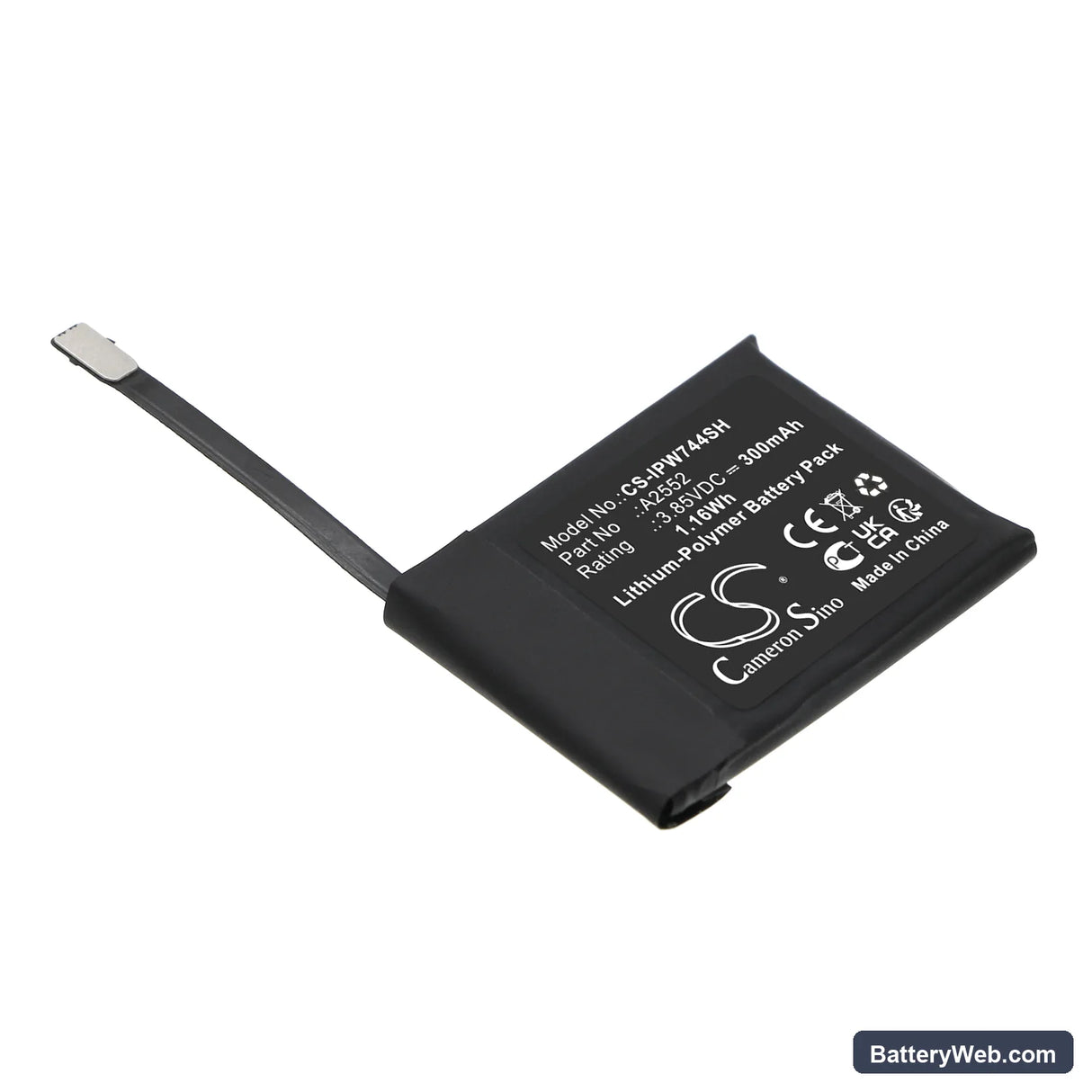 Apple Watch Series S7 45mm Replacement Battery, 3.85V, 300mAh, Li-Polymer 1